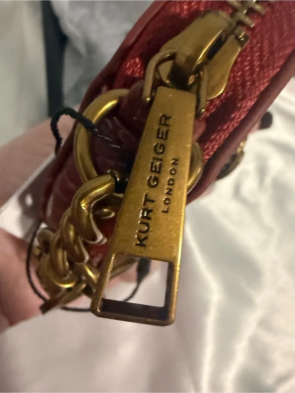 Kurt Geiger Red Patent Heart Keyring or Bag Charm Coin Purse! NWB